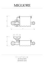 Бумагодержатель закрытый (с крышкой), бронза/Swarovski Migliore Cristalia