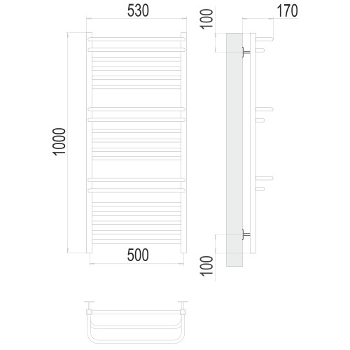 Полотенцесушитель TERMINUS Стандарт Орион П18 500х1000 NEW