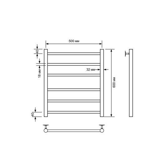 Полотенцесушитель водяной Comfysan Luce W-6 60/50, белый