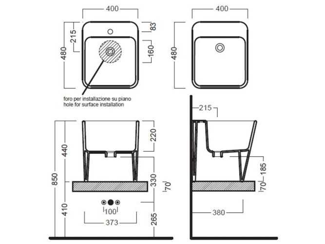 Раковина накладная HATRIA G-FULL YXJF01