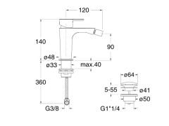 Смеситель для биде CRISTINA QUEEN QE31051