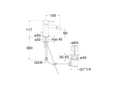 Смеситель для биде CRISTINA PiC PM32124