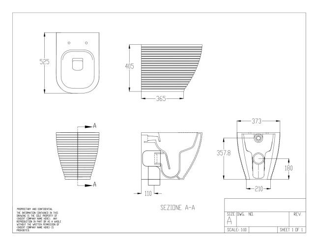 Disegno сeramica Loom, напольный безобод. унитаз 52,5 см, выход в стену, цвет beaver