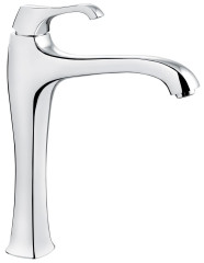 Emmevi Ares, высокий однорычажный смеситель для раковины (излив 21,6 см), с донным клапаном click-clack, цвет хром