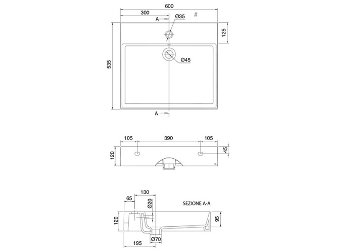 Раковина накладная/ подвесная Scarabeo TEOREMA 2.0 PLUS 5146