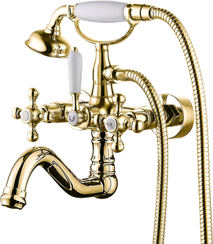 09035-E Смесител 2-ух руч. для ванны ЗОЛОТО GANZER  (6/1шт)