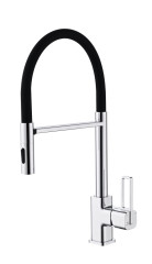 12127 Смеситель для кухни с гиб. МАГНИТ. изливом (ХРОМ+ЧЕР.) GANZER (10/1шт)