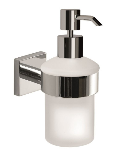 Gedy Fuji, настенный стеклянный дозатор с металлической помпой, цвет хром