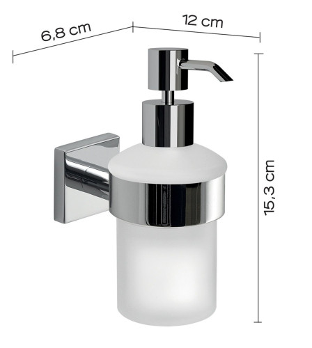 Gedy Fuji, настенный стеклянный дозатор с металлической помпой, цвет хром