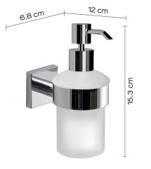 Gedy Fuji, настенный стеклянный дозатор с металлической помпой, цвет хром