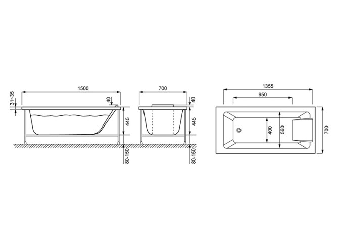Ванна встраиваемая Jacob Delafon E6D300RU-00