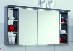 Puris Crescendo, зеркальный шкаф (2 двери) c LED подсветкой 1200 мм правый, цвет антрацит высокоглянцевый