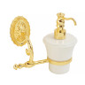 Дозатор жидкого мыла настенный, керамика/золото Migliore Edera
