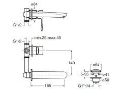 Смеситель для раковины настенный CRISTINA NEW DAY ND23751