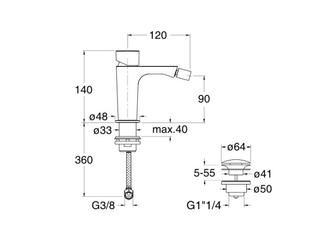 Смеситель для биде CRISTINA QUEEN QE32051