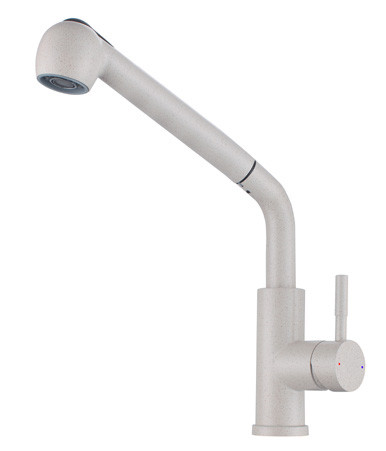 15027-B Смес. од. для кухни выс. с ВЫД. лейкой (НЕРЖ СВЕТ. БЕЖ.) ViEiR (10/1шт)