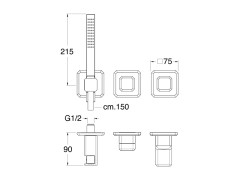 Наружные части смесителя для душа CRISTINA ITALY IT60246