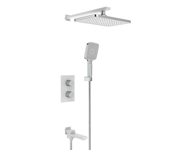 25004-3F Встроенный смес для ванны с 3-функ. термостат (БЕЛЫЙ) ViEiR  (6/1шт)