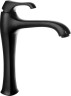 Emmevi Ares, высокий однорычажный смеситель для раковины (излив 21,6 см), с донным клапаном click-clack, цвет черный матовый