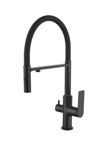 07127-C Смес. для кухни с гиб МАГ. изл. и под. фильт. (ЧЕР.+ЧЕР.) GANZER (10/1шт)