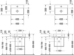 Раковина для мебели DURAVIT DURASQUARE 0732450041
