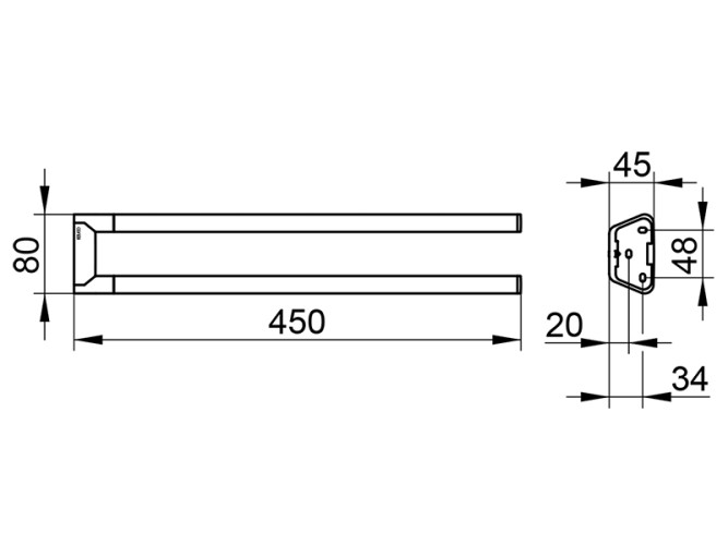 Полотенцедержатель KEUCO REVA 12818010000