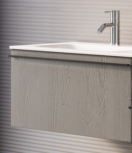 IBC Niky, тумба под раковину 90 см (высокий ящик, ручка черная мат.), цвет тик структурный