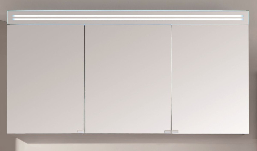 Puris Star Line, зеркальный шкаф (3 двери) с LED подсветкой 900 мм, цвет серый структурный