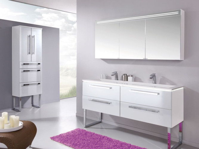 Комплект мебели Puris Star Line с раковиной из минерального литья, 1600 мм, цвет белый высокоглянцевый