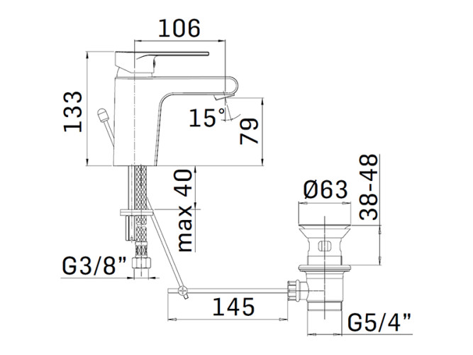 Смеситель для раковины MAMOLI LOGOS 4661H130L051