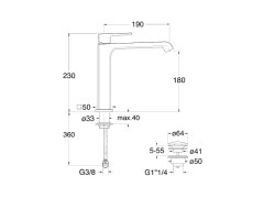 Смеситель для раковины CRISTINA QUADRI S QS22775