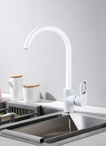 53016-F Смеситель для кухни (БЕЛЫЙ) HANSEN (10/1шт)