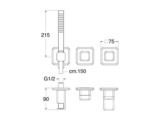 Наружные части смесителя для душа CRISTINA ITALY IT60372