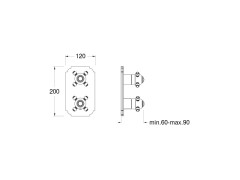Внешняя часть термостатического смесителя CRISTINA Thermostatic external parts XC75234