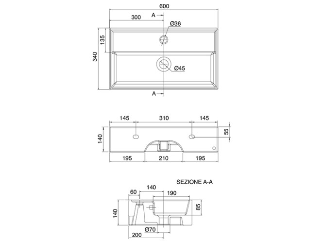 Раковина накладная/ подвесная Scarabeo TEOREMA 5002