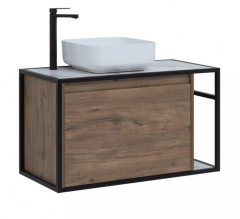 Тумба с раковиной Aquanet Nova Lite Loft 90 L дуб рустикальный