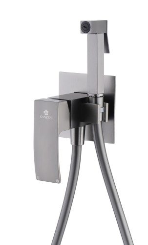 44157-Q Смеситель встраиваемый с ГИГ. душем (ГРАФИТ) GANZER (10/1шт)