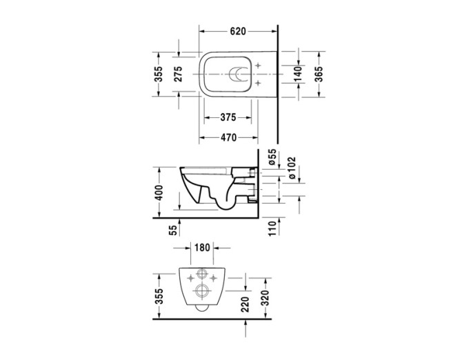 Унитаз подвесной DURAVIT HAPPY D.2 2550090000
