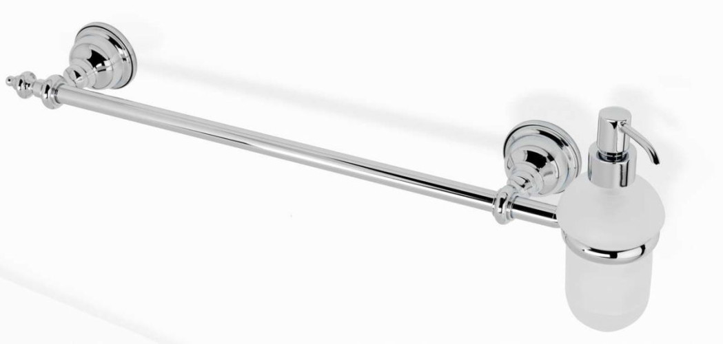 Stil Haus Elite, полотенцедержатель + стеклянный дозатор, цвет хром