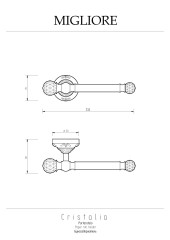 Бумагодержатель, бронза/Swarovski Migliore Cristalia