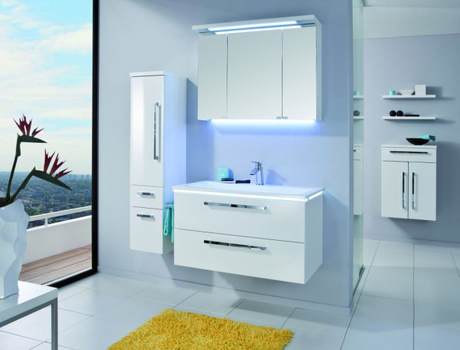 Комплект мебели Puris Star Line с раковиной из минерального литья, 900 мм, цвет белый высокоглянцевый