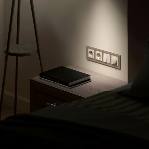 Рамка на 4 поста (латте, стекло) W0041142