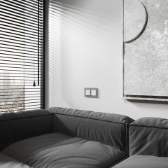 Рамка на 2 поста Senso (дымчатый, стекло soft-touch) W0023117