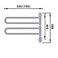 Полотенцесушитель Электрич. PAX-TR CKV-2 610,5/500 60W