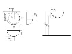 Раковина подвесная/угловая HATRIA YOU&ME Y0H701