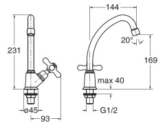 Кран холодной воды CRISTINA IMPERO IM24592
