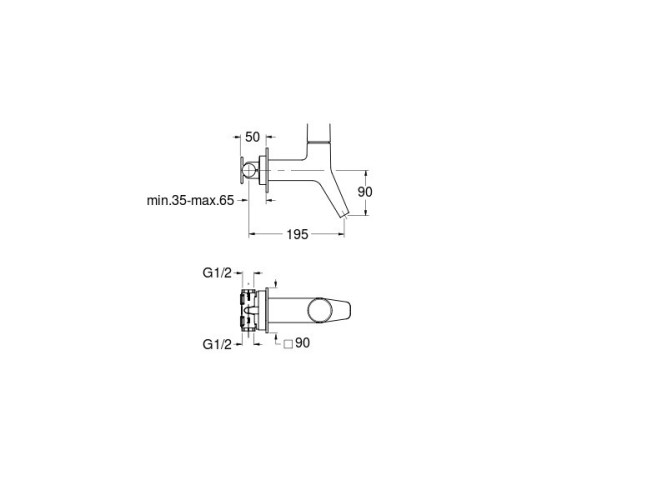 Смеситель для раковины настенный CRISTINA RUBINETTO RU93251