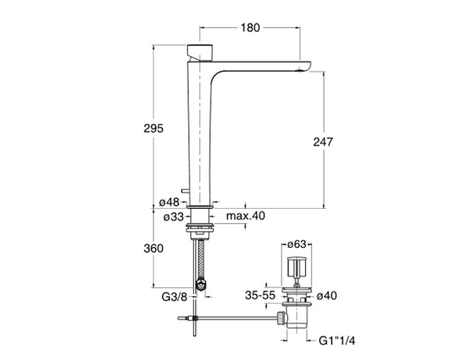 Смеситель для раковины CRISTINA QUEEN QE22351