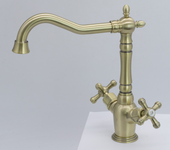 370121-D Смеситель 2-руч. для кухни (БРОНЗА) ViEiR (10/1шт)