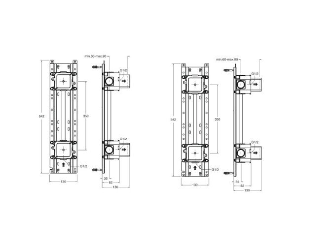 Монтажный набор для 4 струй CRISTINA System CS70600